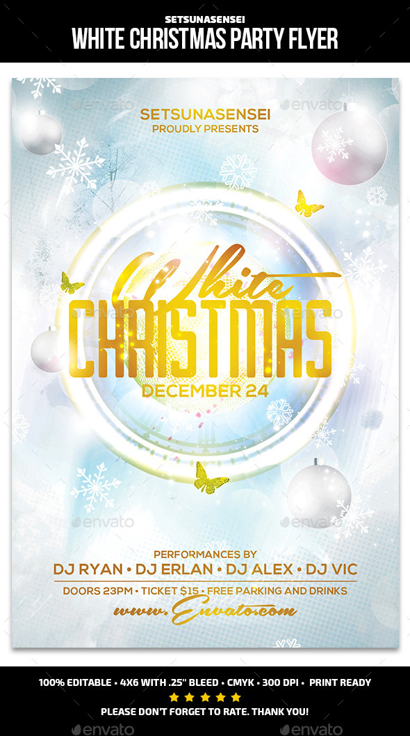 White Christmas Party Flyer - Clubs & Parties Events