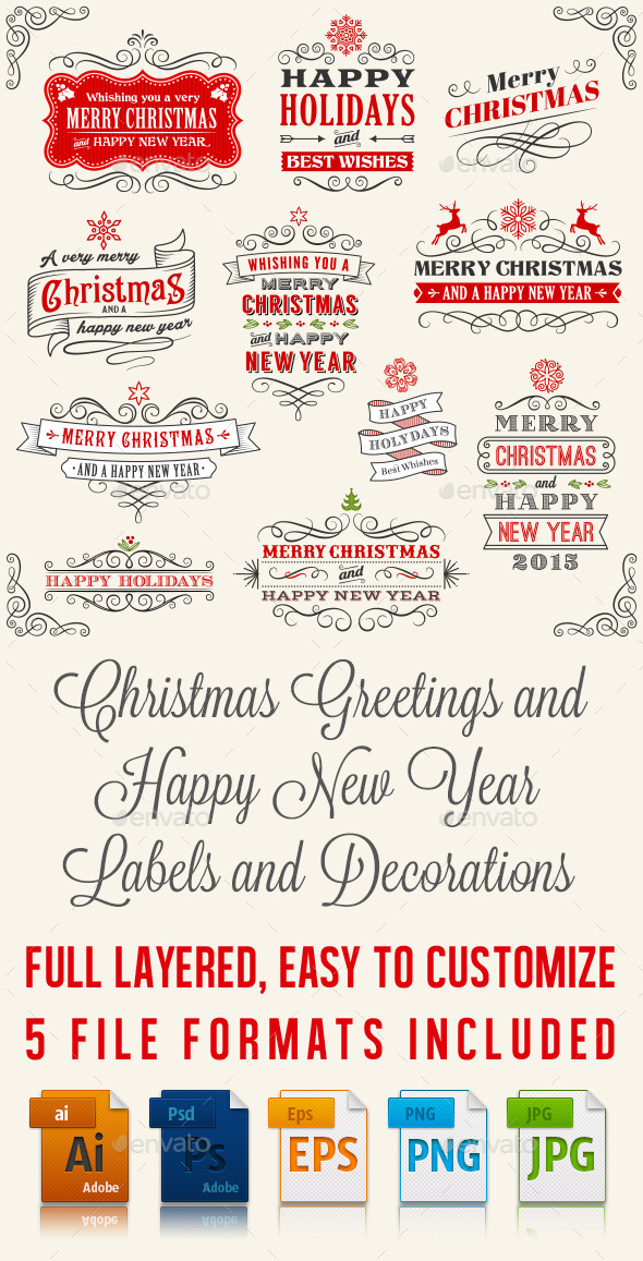 Vector Christmas Label and Banners - Christmas Seasons/Holidays