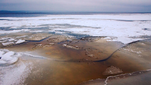 Drifting Of Onego Lake Ice, Petrozavodsk