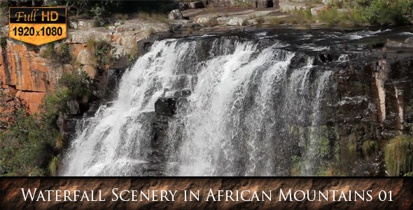 Waterfall Scenery in African Mountains 01