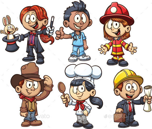 Kids Occupations - People Characters