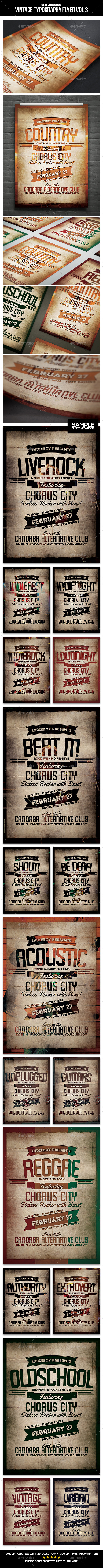Vintage Typography Flyer Vol. 3 - Concerts Events