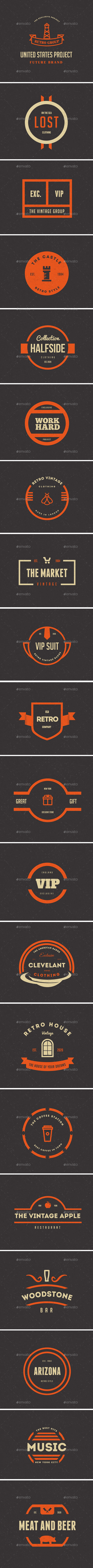 20 Vintage Logos Labels & Badges - Badges & Stickers Web Elements