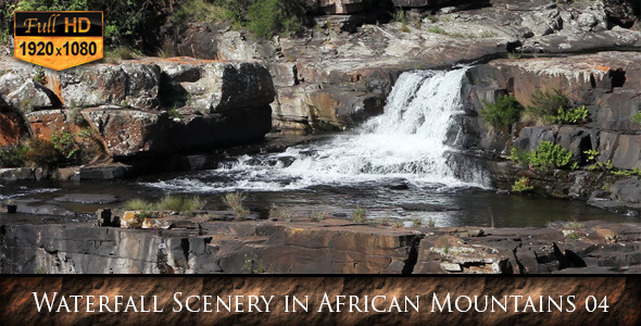 Waterfall Scenery in African Mountains 04