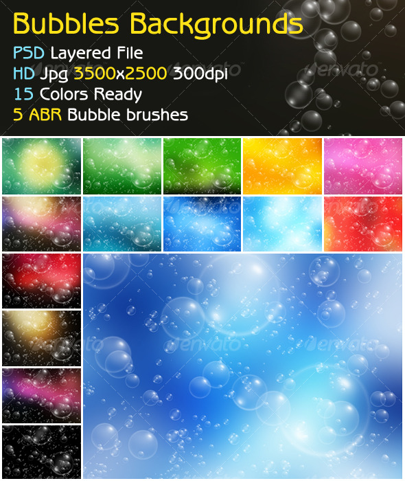 Bubbles Background + ABR brush - Backgrounds Graphics
