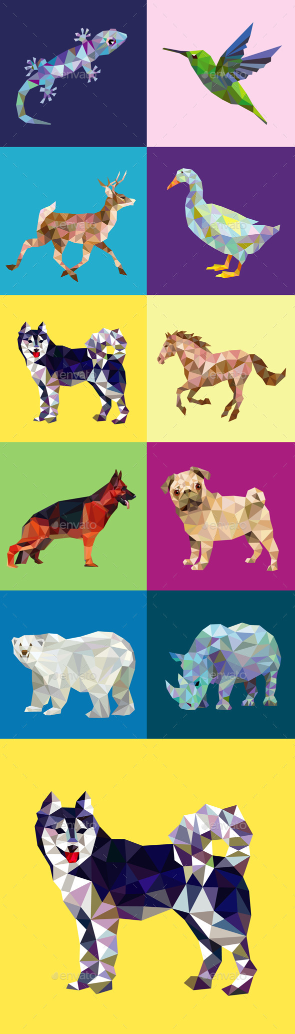 10 Low Poly Animal Series 2 - Animals Characters