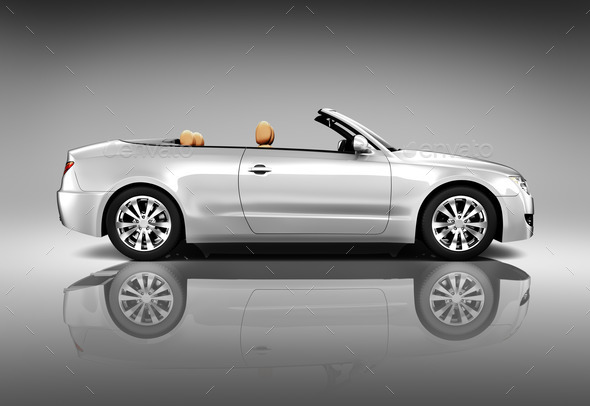 Silver Convertible - Stock Photo - Images