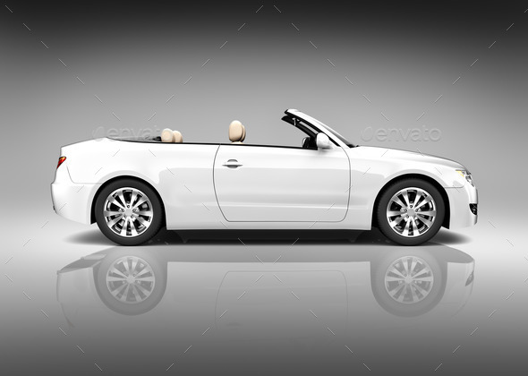 White Convertible Vehicle - Stock Photo - Images