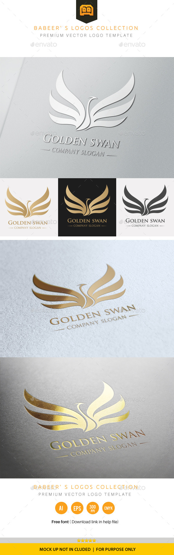 Golden Swan - Crests Logo Templates