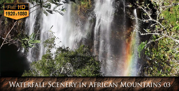 Waterfall Scenery in African Mountains 03