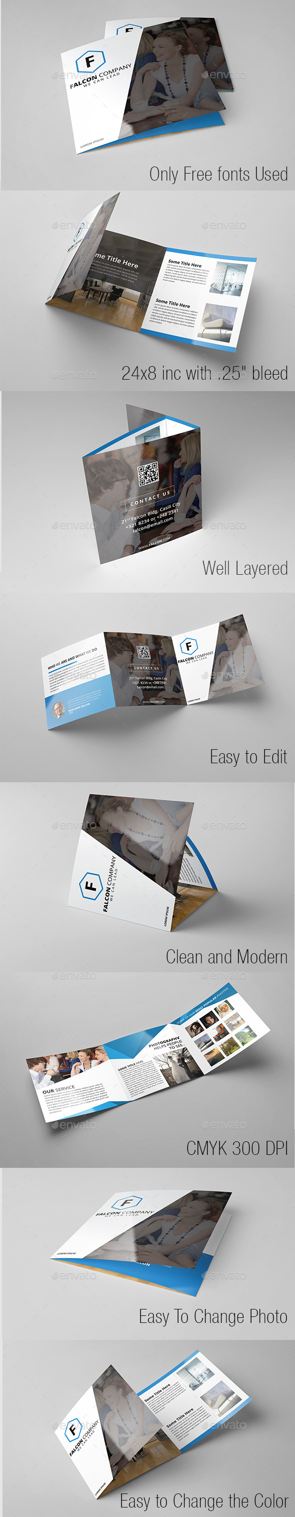 Modern Minimal Company Square Trifold - Informational Brochures