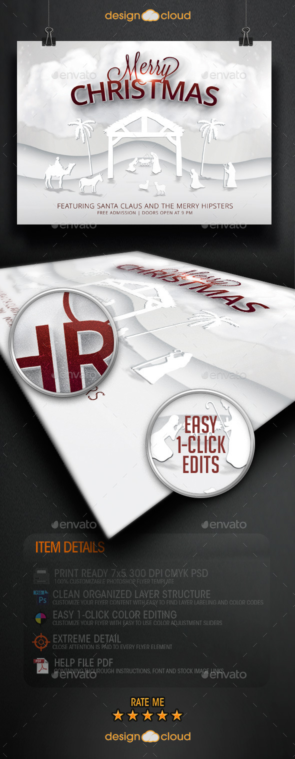 White Christmas Flyer Template - Holidays Events