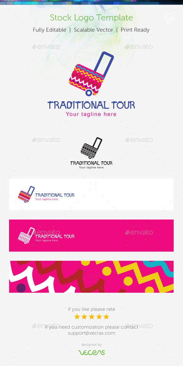 Traditional Tour Stock Logo Template - Objects Logo Templates