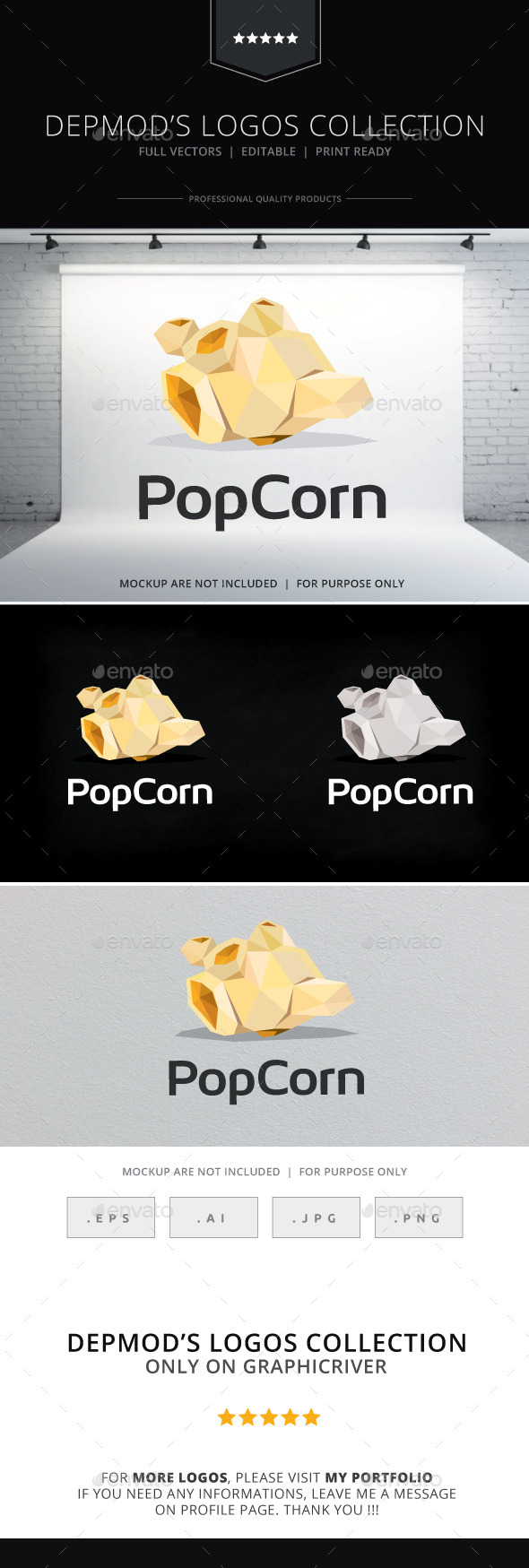 Pop Corn Logo - Food Logo Templates