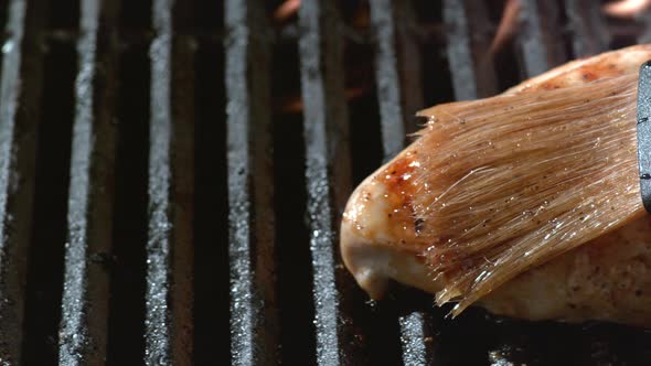 Grilled chicken breast on grill, shot on Phantom Flex 4K alt