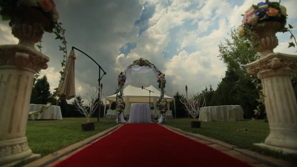 Wedding Chairs Ceremony And Red Carpet Entrance