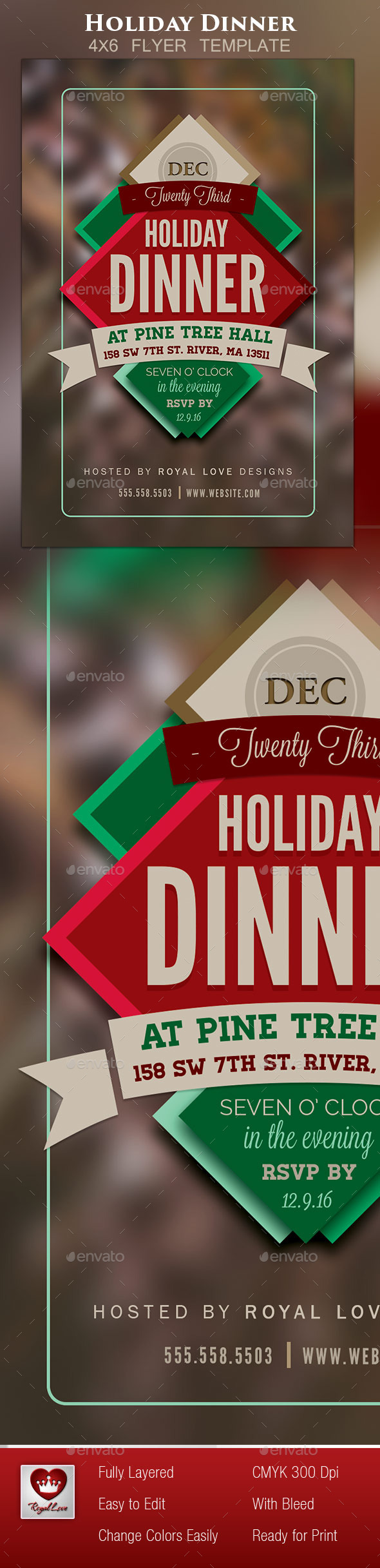 Holiday Dinner Flyer II - Holidays Events