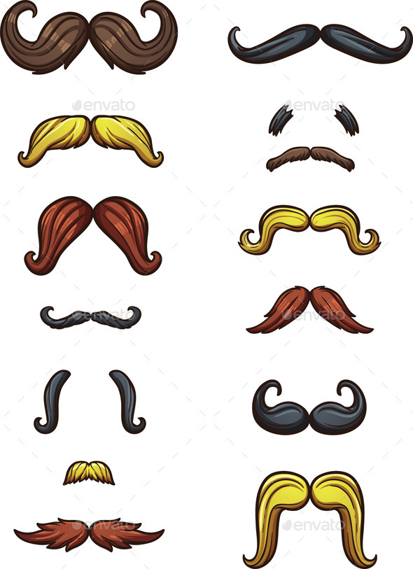 Cartoon Mustaches - Miscellaneous Vectors
