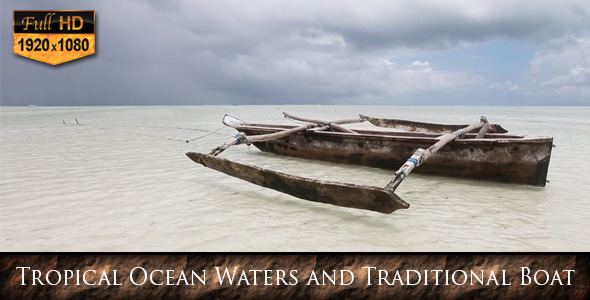 Tropical Ocean Waters and Traditional Boat