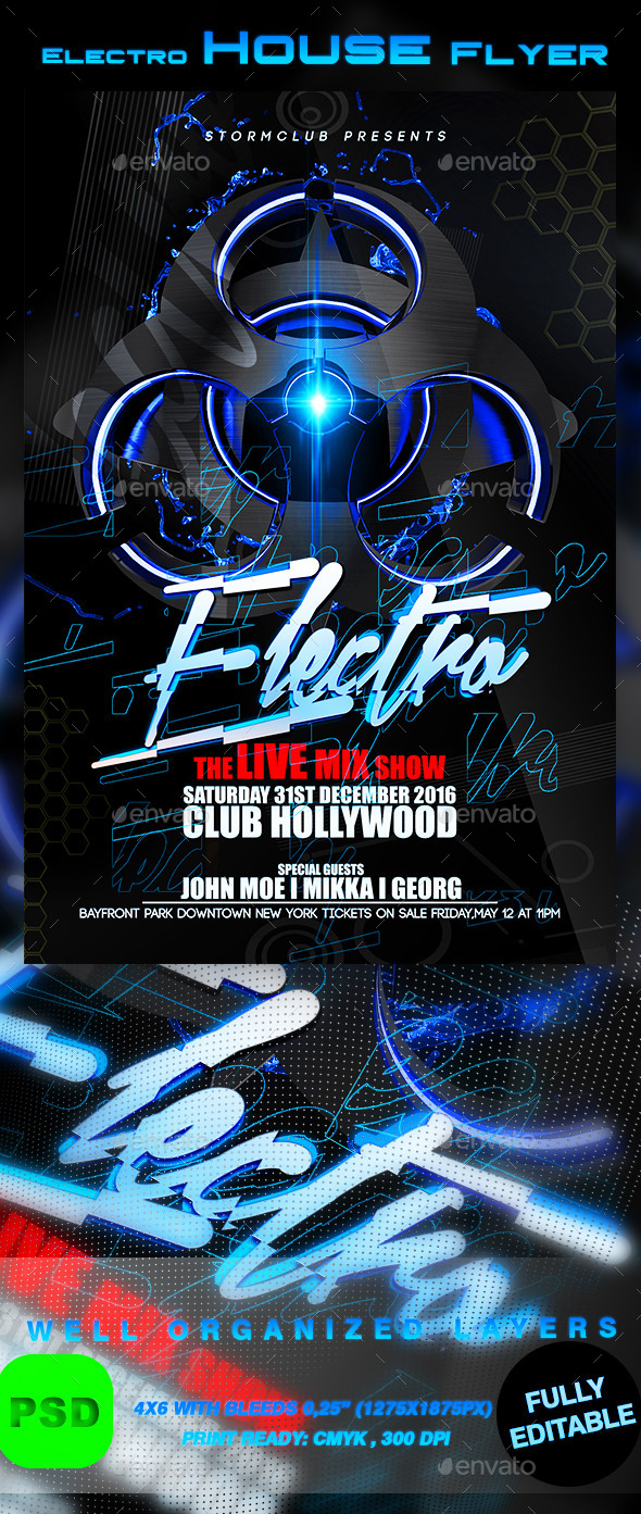 Electro House Flyer Template - Events Flyers