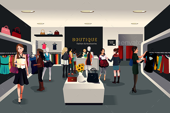 Inside Modern Clothing Store - Commercial / Shopping Conceptual