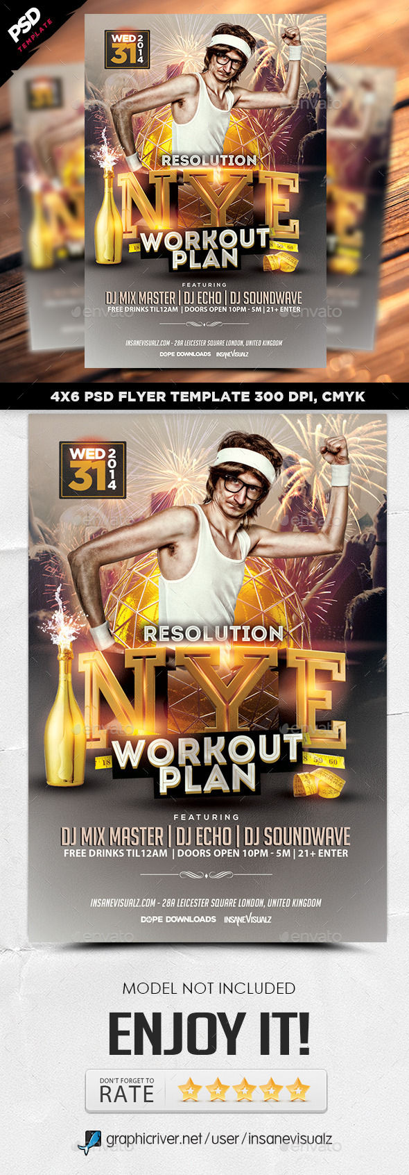 NYE Resolution Workout Plan Flyer - Events Flyers