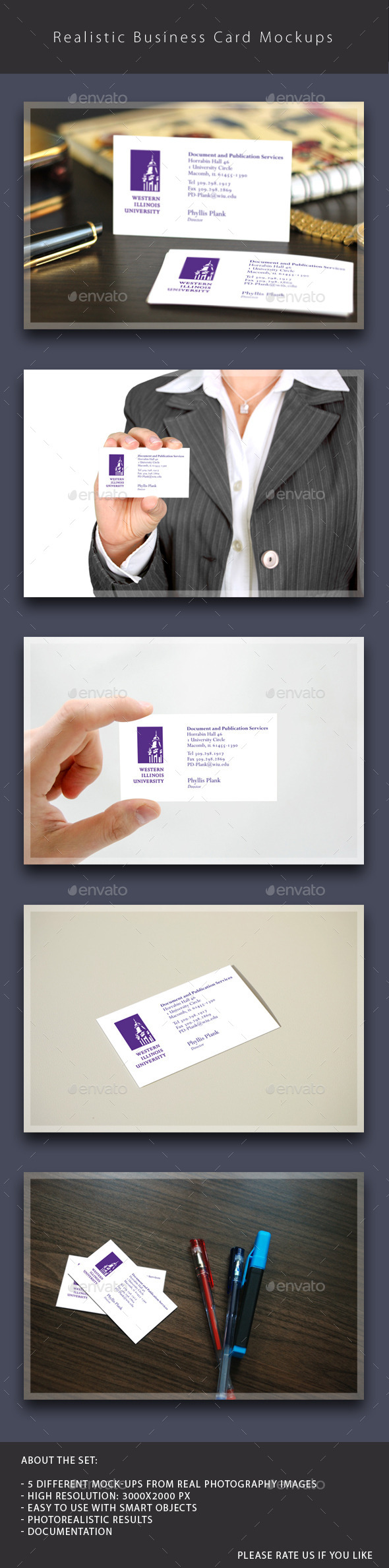 Realistic Business Cards Mockups - Business Cards Print