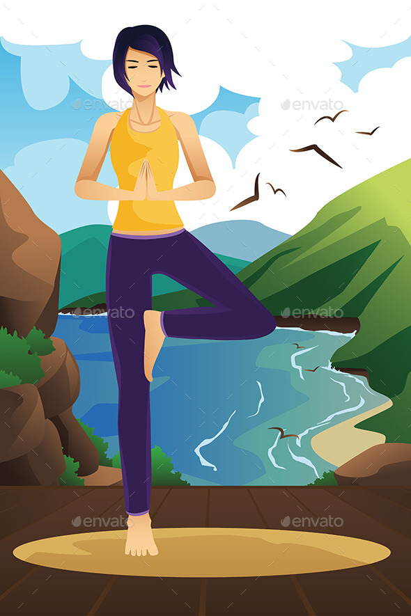 Woman Practicing Yoga - Sports/Activity Conceptual