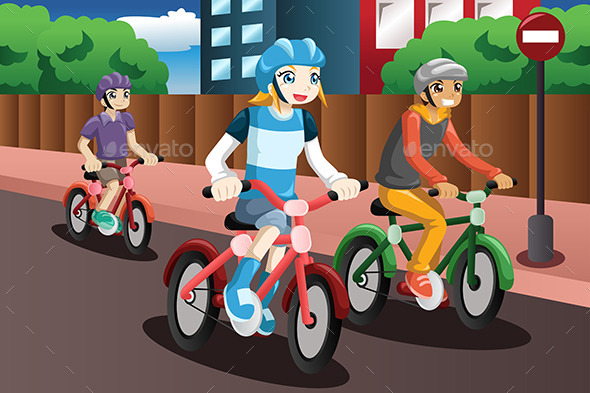 Kids Riding Bikes - Sports/Activity Conceptual