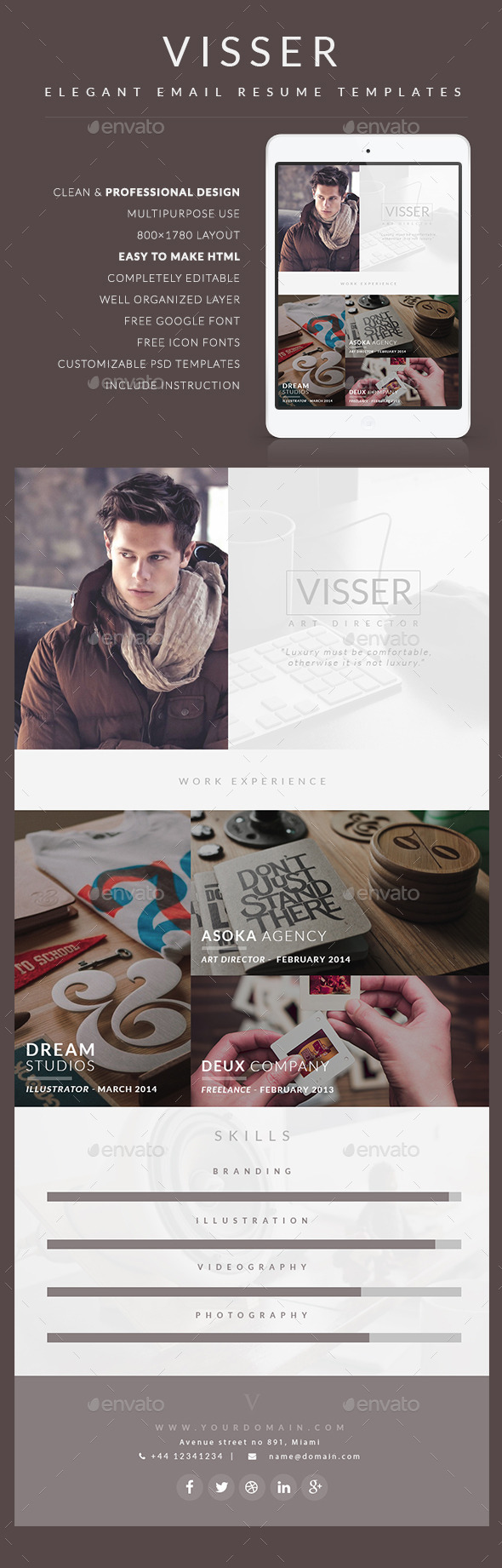 CV Email Template - Visser - E-newsletters Web Elements