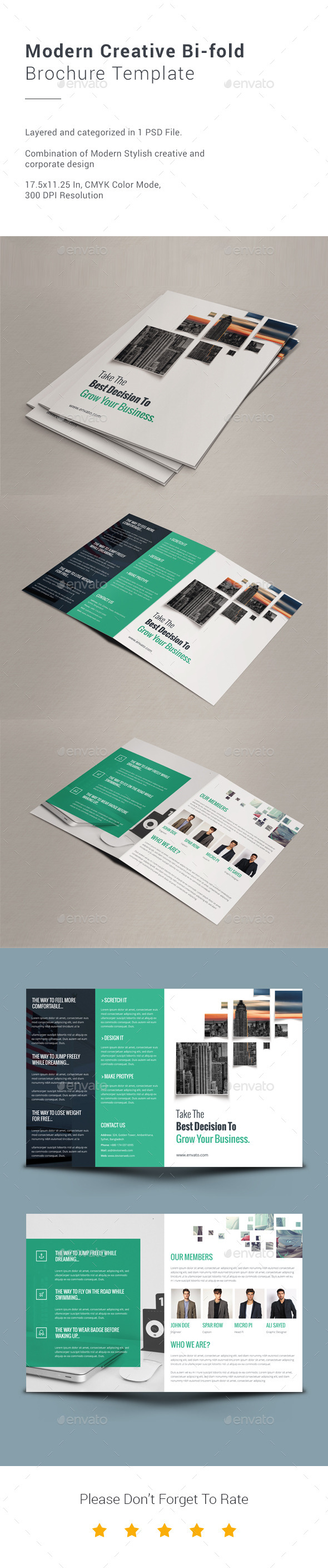 Modern Creative Bi-fold Brochure Template - Informational Brochures