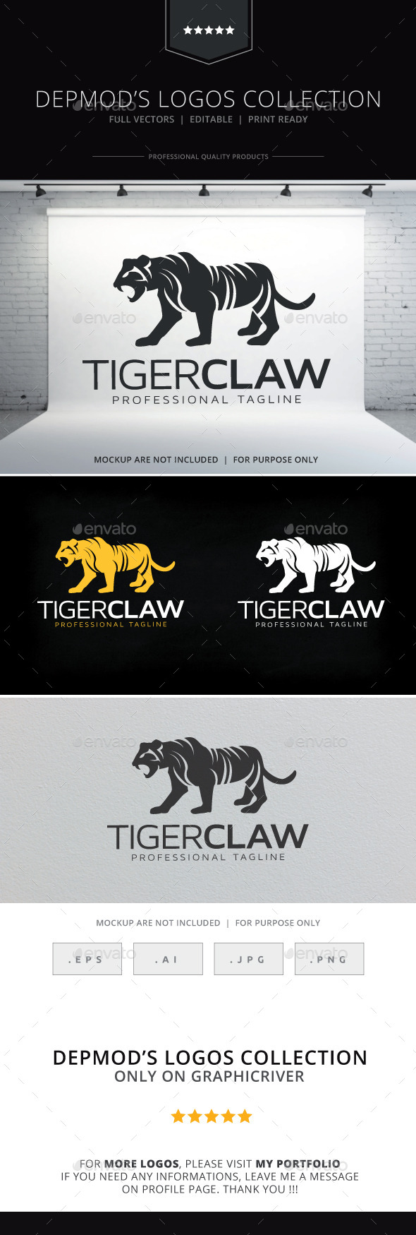 Tiger Claw Logo - Animals Logo Templates