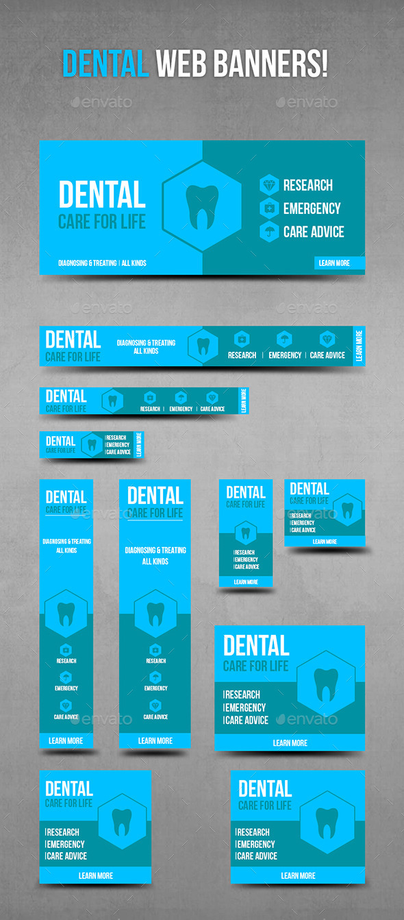 Dental Web Banners - Banners & Ads Web Elements