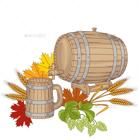 Barrel Background - Food Objects