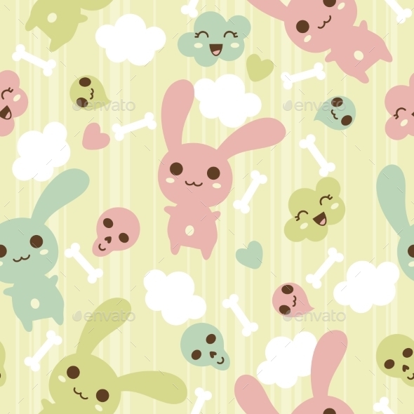 Kawaii Pattern - Monsters Characters