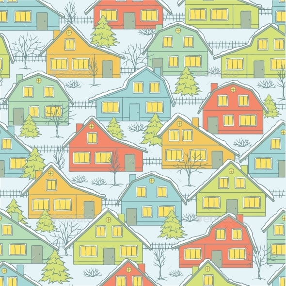 Christmas Pattern - Buildings Objects