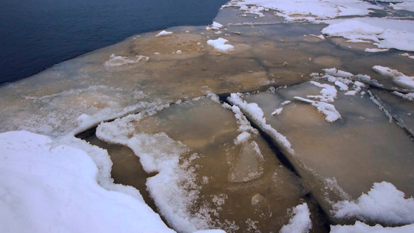 Crack Of Onego Lake Ice, Petrozavodsk