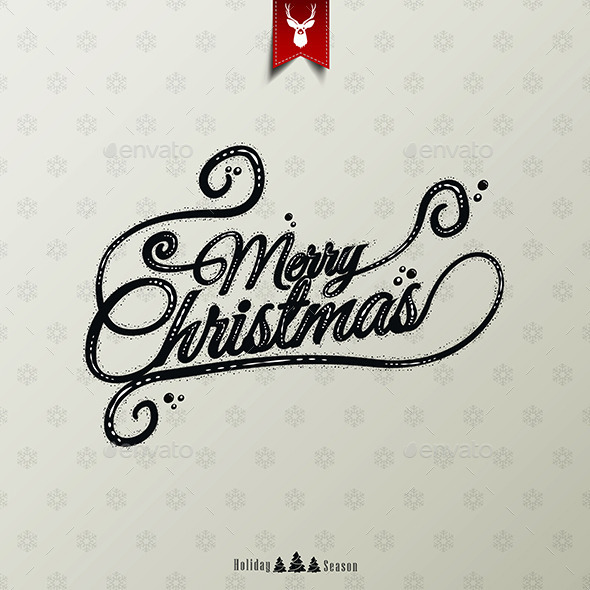 Vintage Christmas Typographical Background - New Year Seasons/Holidays