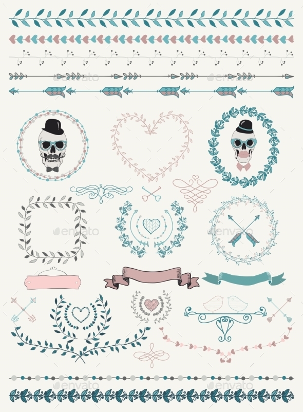 Hand-Drawn Seamless Borders and Design Elements - Decorative Vectors