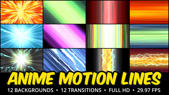 Anime Motion Lines Background Pack by ArtSqb | VideoHive
