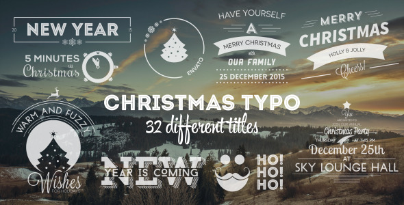 Christmas Typo - Titles, Greetings, Invitations
