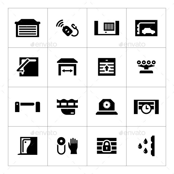 Set Icons of Automatic Gates - Man-made objects Objects