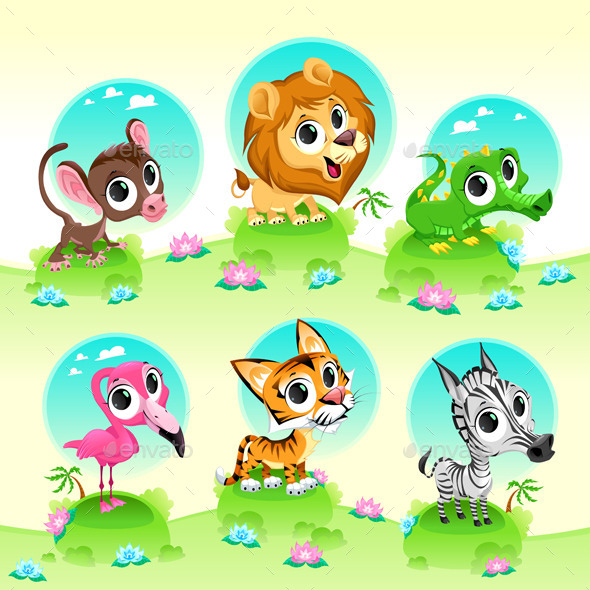 Wild Animals with Background - Animals Characters