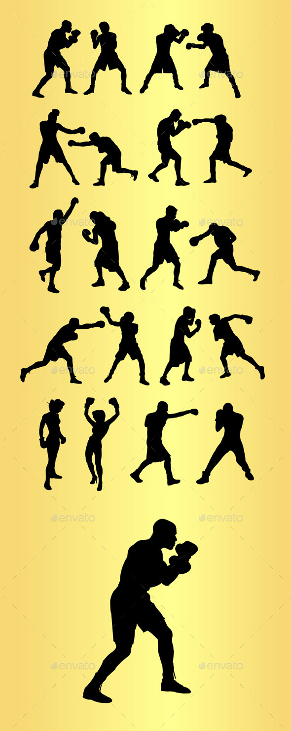 Boxing Sport Silhouettes - Sports/Activity Conceptual