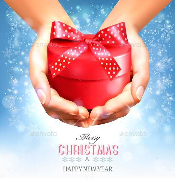 Holiday Christmas Background with Hands - Christmas Seasons/Holidays