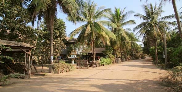 Cambodian Tranquil Village Houses In Rural Life alt