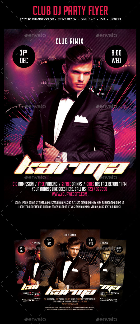 DJ Flyer Psd Template - Clubs & Parties Events