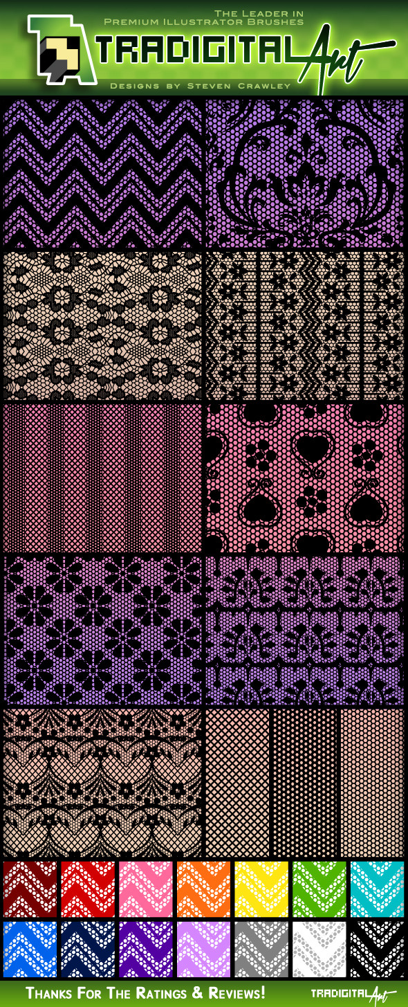 Lace Pattern Swatches - Miscellaneous Textures / Fills / Patterns
