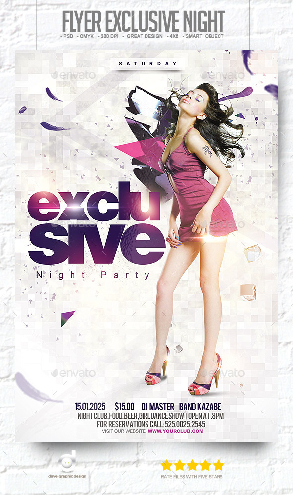 Flyer Exclusive Night Party - Clubs & Parties Events