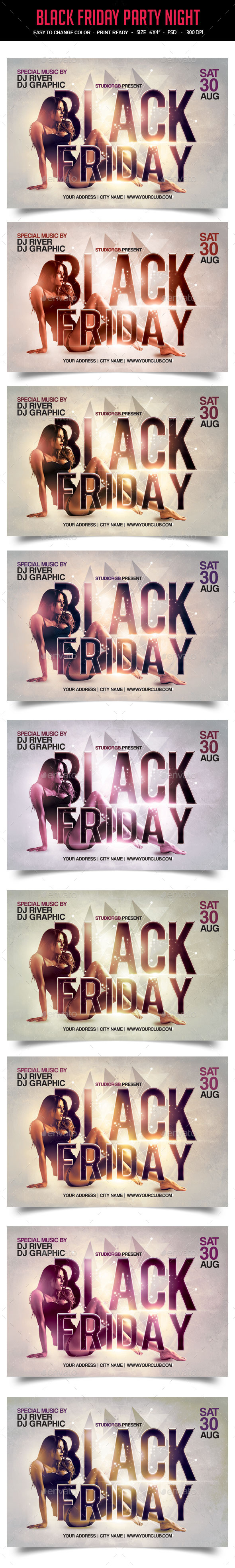 Black Friday Party Flyer - Clubs & Parties Events
